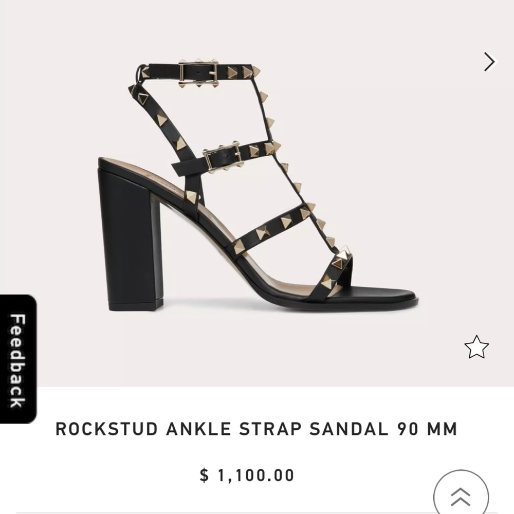 Valentino Rockstud Ankle Strap Sandal 90mm
